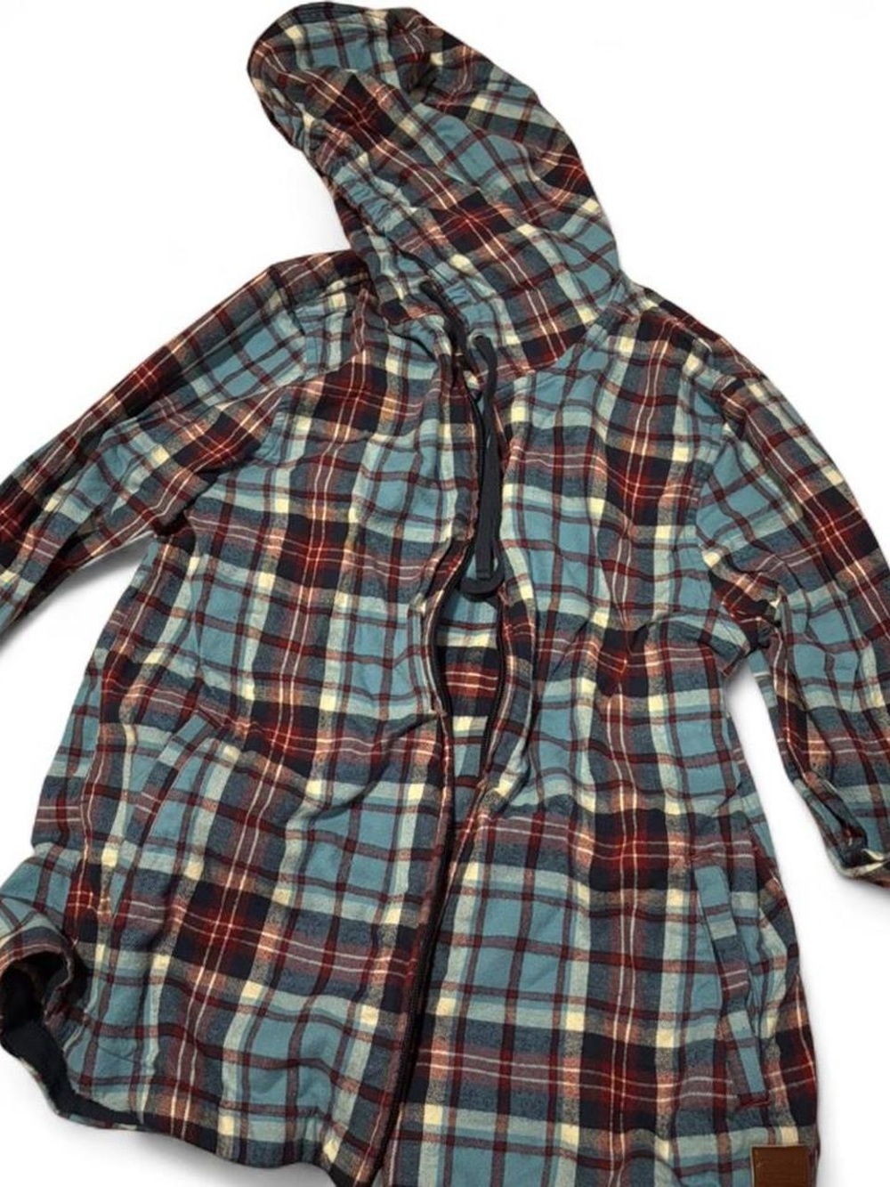 Plaid Hooded Jacket - Blue & Red